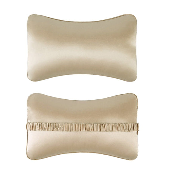 TZ19 Silk Car Head Pillow Car Memory Foam Comfort Lumbar Support(Champagne)