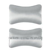 TZ19 Silk Car Head Pillow Car Memory Foam Comfort Lumbar Support(Silver Gray)