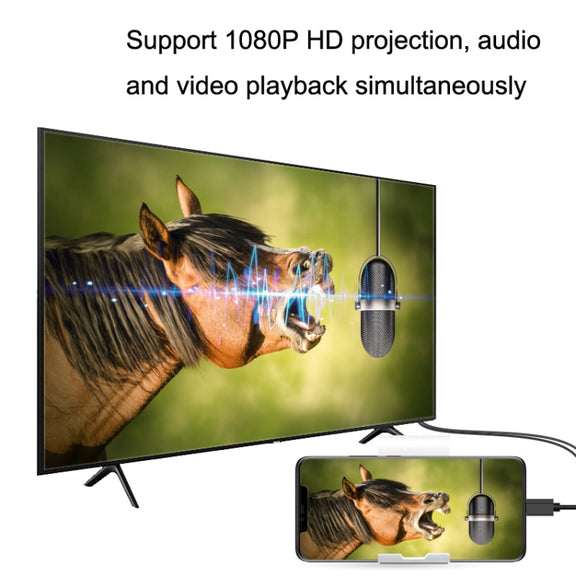 LD36 8 Pin + Micro USB + Type-C / USB-C to HDMI  1080P HDTV Dongle Cable, Plug And Play HDMI With Screen Plug And Play