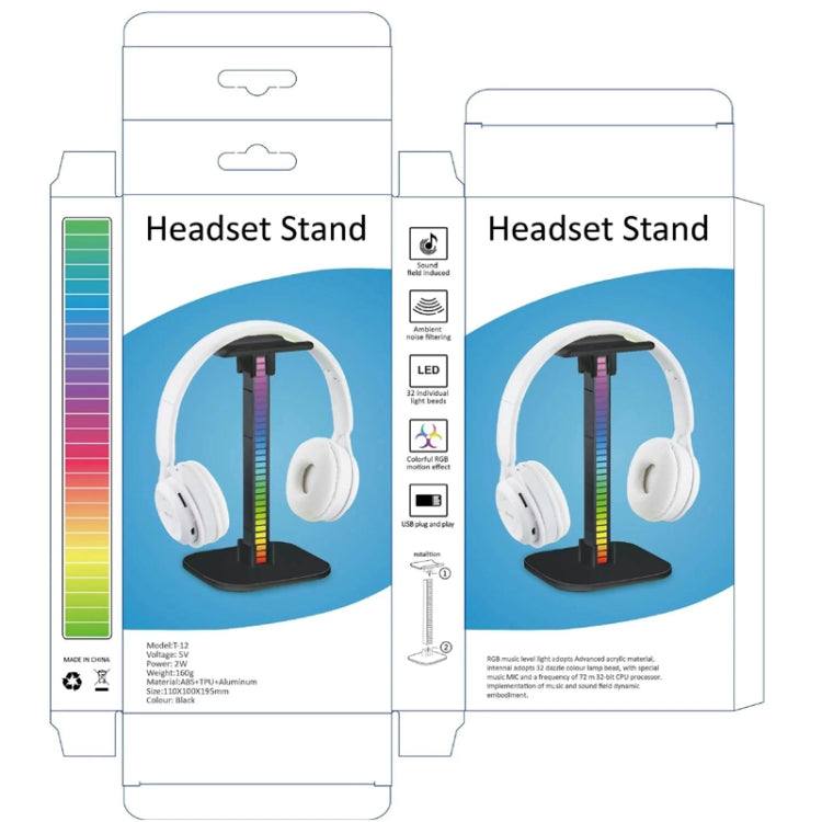 Ajazz Detachable RGB Glowing Game Headset Stand USB Pickup Lamp, Style: RGB Model