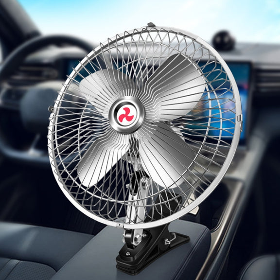 Car Powerful Fixing Clip Cooling High Wind Power Electric Fan, Specification: 8 inch Black 12V