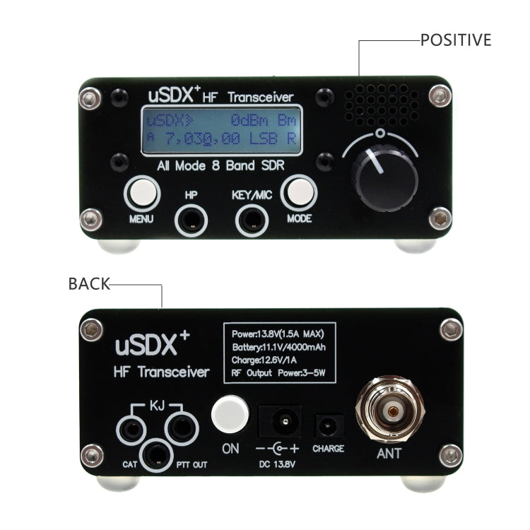 Usdr Usdx + V2 Plus 8 Band SDR Full Mode HF SSB QRP High Frequency Transceiver, Spec: US Plug