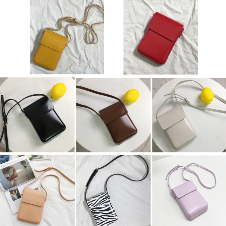 Fashion Versatile Vertical Models Single Shoulder Crossbody Mobile Phone Bag, Color: Yellow
