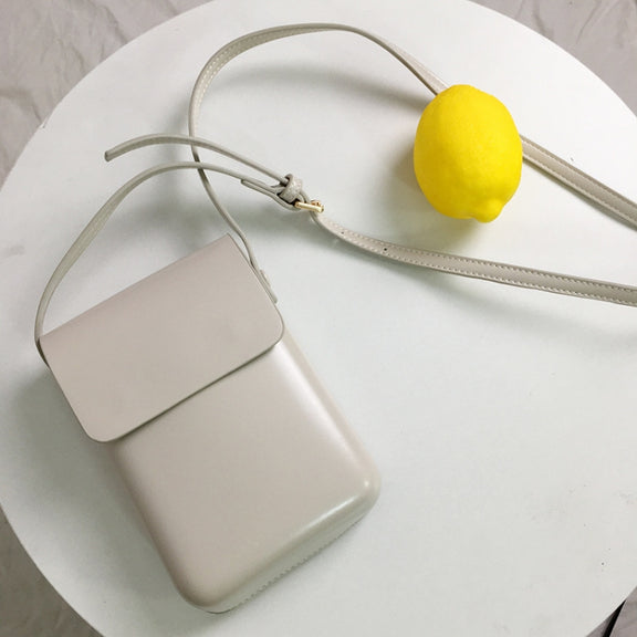 Fashion Versatile Vertical Models Single Shoulder Crossbody Mobile Phone Bag, Color: Creamy White