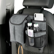 DE RAN FU Flip Fur Car Seat BackTissue Box Storage Hanging Bag With Hook(Grey)