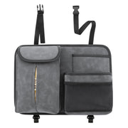 DE RAN FU Flip Fur Car Seat BackTissue Box Storage Hanging Bag With Hook(Grey)