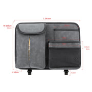 DE RAN FU Flip Fur Car Seat BackTissue Box Storage Hanging Bag With Hook(Grey)