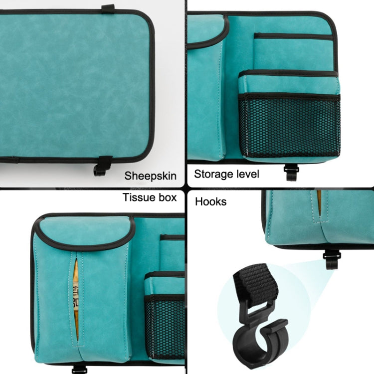 DE RAN FU Flip Fur Car Seat BackTissue Box Storage Hanging Bag With Hook(Black)