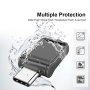 128GB USB 2.0 + Type-C/USB-C High Speed Mini Computer and Phone Dual-purpose Rotary U Disk(Black)