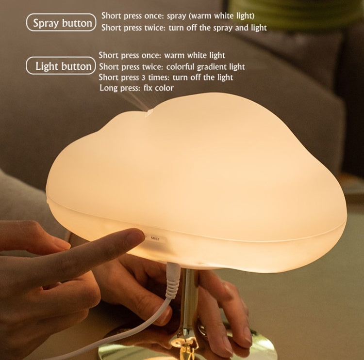 270ml Cloud Aroma Diffuser Humidifier  USB Table Lamp(Silver Bottom)
