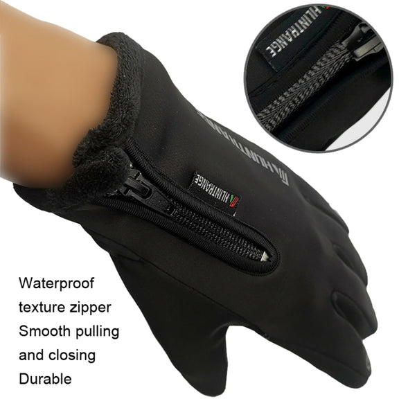 HUNTRANGE A022 Outdoor Water-resistant Touch Screen Riding Keep Warm Gloves, Size: L(Black)