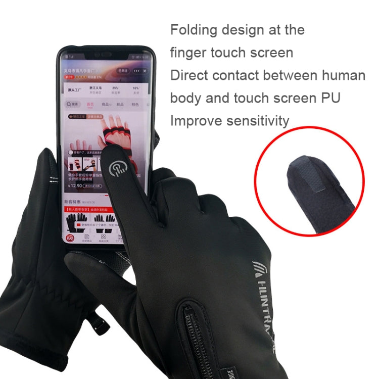 HUNTRANGE A022 Outdoor Water-resistant Touch Screen Riding Keep Warm Gloves, Size: L(Black)
