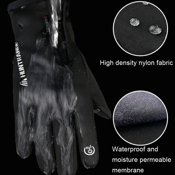 HUNTRANGE A022 Outdoor Water-resistant Touch Screen Riding Keep Warm Gloves, Size: M(Gray)