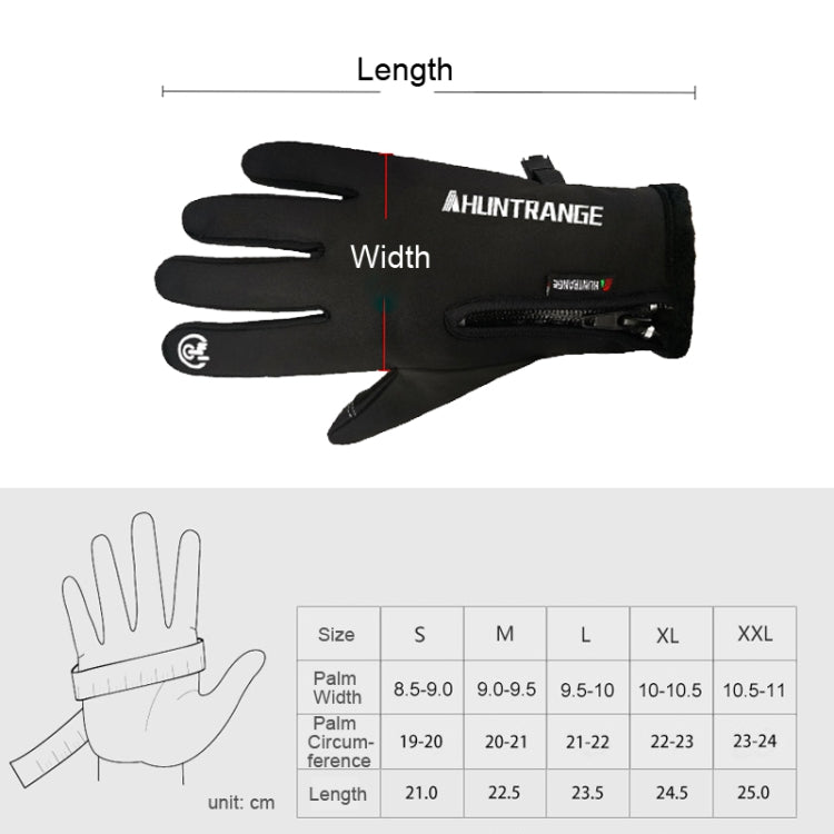 HUNTRANGE A022 Outdoor Water-resistant Touch Screen Riding Keep Warm Gloves, Size: M(Gray)