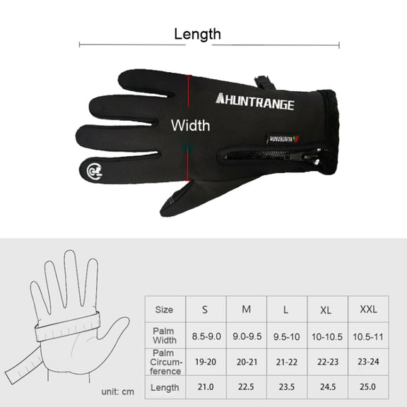 HUNTRANGE A022 Outdoor Water-resistant Touch Screen Riding Keep Warm Gloves, Size: M(Gray)