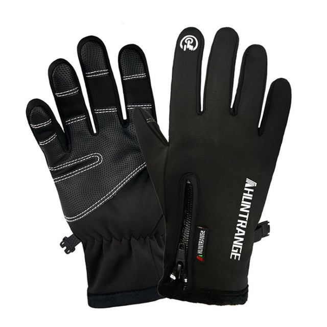 HUNTRANGE A022 Outdoor Water-resistant Touch Screen Riding Keep Warm Gloves, Size: L(Black)