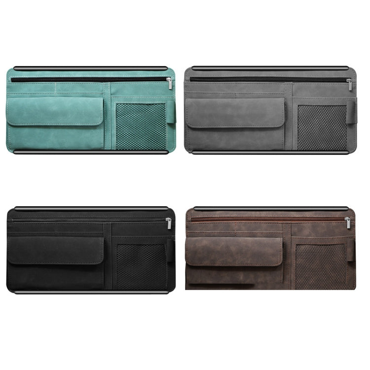 DE RAN FU Car Shade Glasses Box Storage Bag Car Flip Fur Glue Box Zipper Card Bag(Blue)
