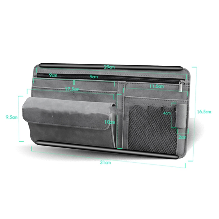DE RAN FU Car Shade Glasses Box Storage Bag Car Flip Fur Glue Box Zipper Card Bag(Blue)