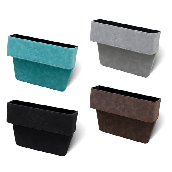 DE RAN FU Car Seat Storage Box Cup Holder Fur Citrine Phone Sundry Storage Box(Black)