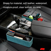 DE RAN FU Car Seat Storage Box Cup Holder Fur Citrine Phone Sundry Storage Box(Black)