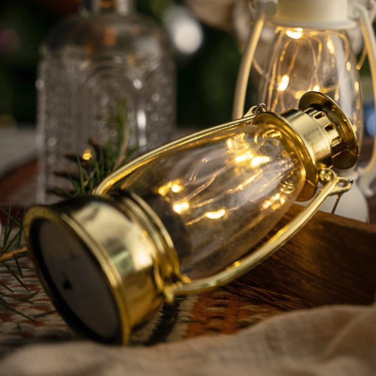 Retro Lantern Table Decoration Christmas Scene Decoration Simulation Oil Lamp(Black)