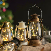 Retro Lantern Table Decoration Christmas Scene Decoration Simulation Oil Lamp(Black)