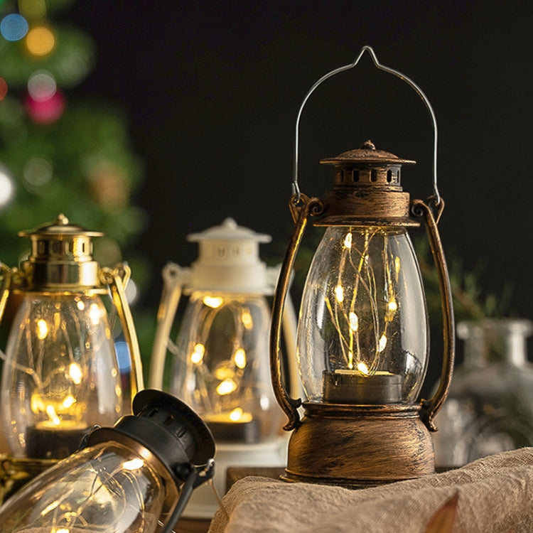 Retro Lantern Table Decoration Christmas Scene Decoration Simulation Oil Lamp(Black)