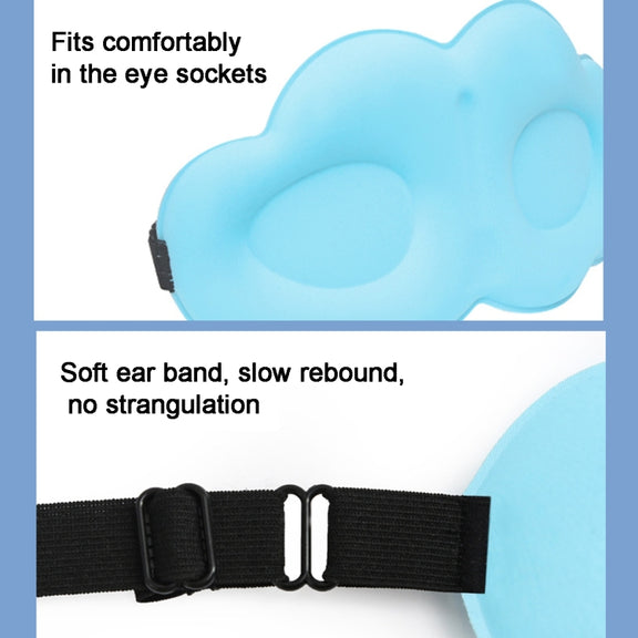 3D Cloud Eye Mask Ice Silk Slow Rebound Memory Foam Sleep Comfort Eye Mask(Blue)