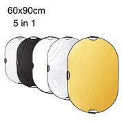 Selens  5 In 1 (Gold / Silver  / White / Black / Soft Light) Folding Reflector Board, Size: 60x90cm