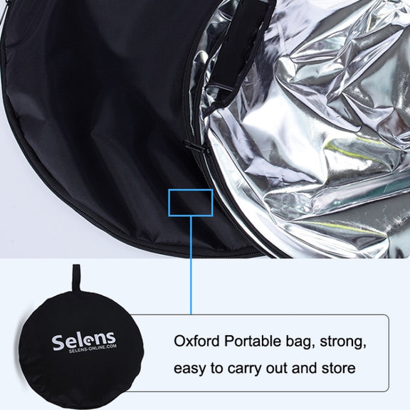 Selens  5 In 1 (Gold / Silver  / White / Black / Soft Light) Folding Reflector Board, Size: 60x90cm