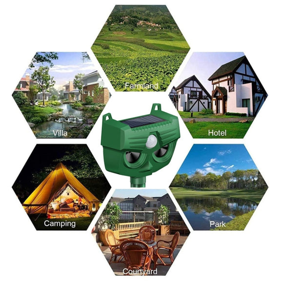 RC-543 Outdoor Solar Dog Repellent Infrared Ultrasonic Animal Bird Repellers