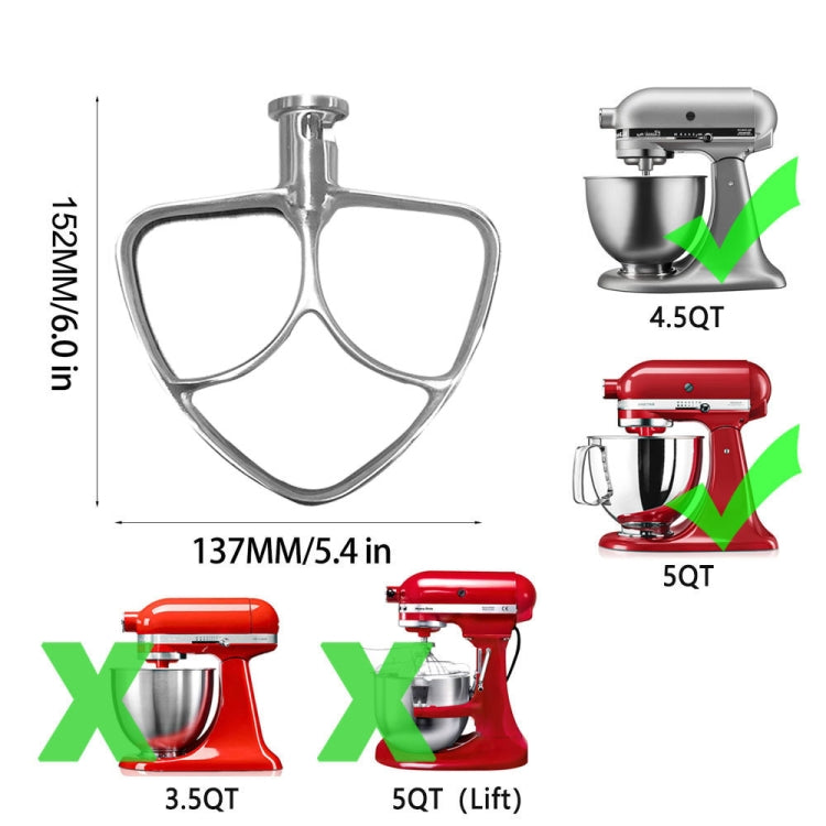 For KitchenAid Stand Mixer  5QT Mixer Head Stainless Steel Accessories