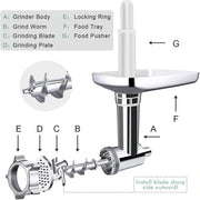 For KitchenAid Porking Enemy Accessories Dough Maker Grinder Meat Universal Set, Color: White