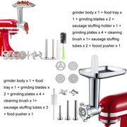 For KitchenAid Porking Enemy Accessories Dough Maker Grinder Meat Universal Set, Color: Silver Gray