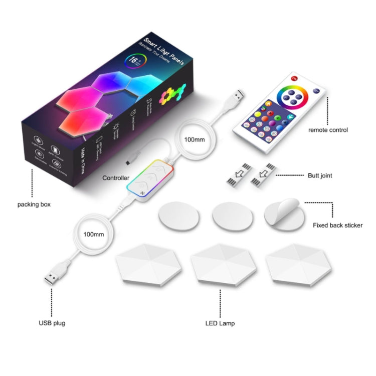 Gaming Ambient Light Smart Chiclet Backdrop Quantum Wall Light, Versions: Bluetooth(3 PCS/Set)