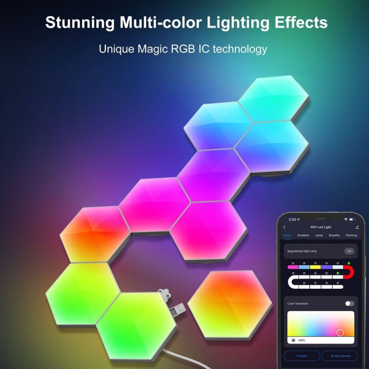 Gaming Ambient Light Smart Chiclet Backdrop Quantum Wall Light, Versions: Bluetooth(3 PCS/Set)