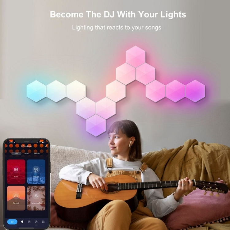 12pcs / Set Gaming Ambient Light Smart Chiclet Backdrop Quantum Wall Light, Versions: Bluetooth