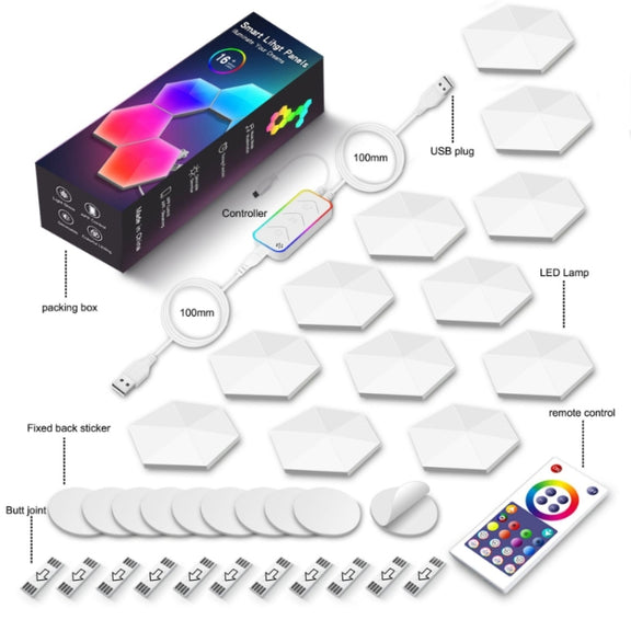 12pcs / Set Gaming Ambient Light Smart Chiclet Backdrop Quantum Wall Light, Versions: WIFI