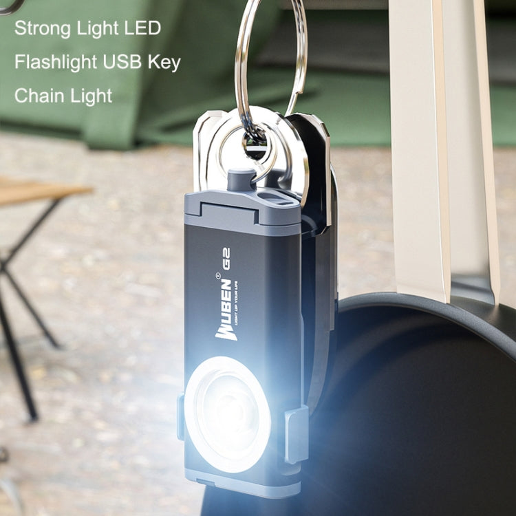 WUBEN G2 Strong Light LED Flashlight USB Outdoor Campers And Household Super Bright Key Chain Light(Black)