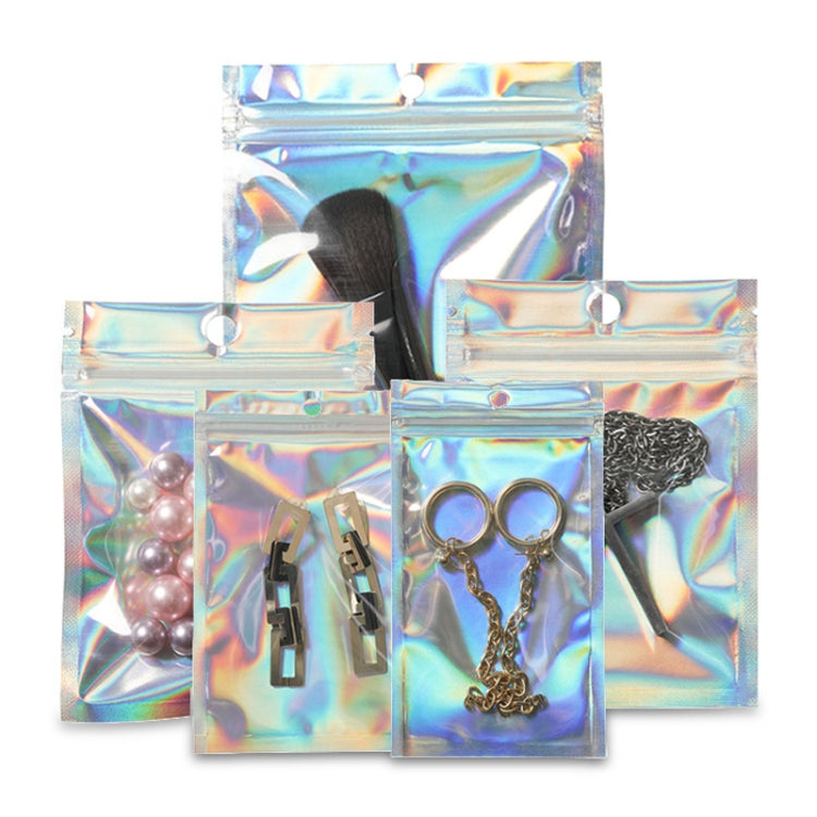 100PCS Laser Self-sealing Packaging Bag Data Line Aluminum Foil Plastic Bag , Size: 13x25cm