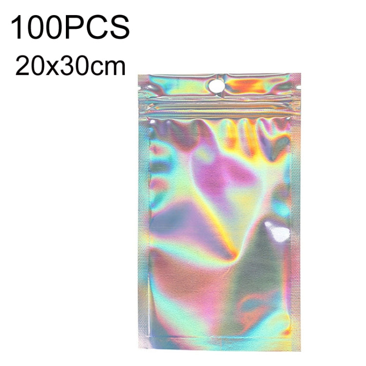 100PCS Laser Self-sealing Packaging Bag Data Line Aluminum Foil Plastic Bag , Size: 20x30cm