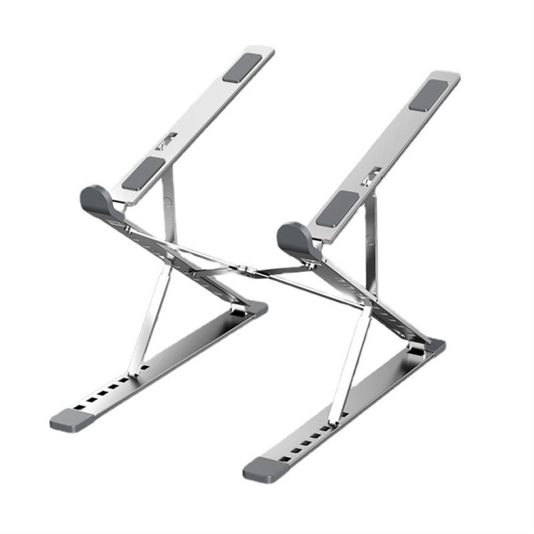 N8 Double-layer Foldable Lifting Aluminum Alloy Laptop Heat Dissipation Stand, Color: Silver
