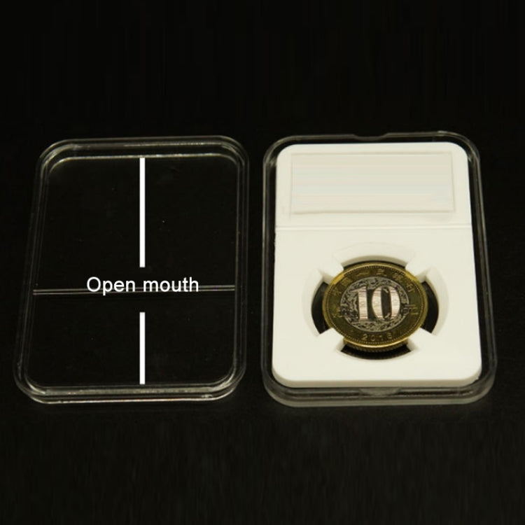 Commemorative Coin Identification Rating Box Coin Collection Box, Color: White (27mm)