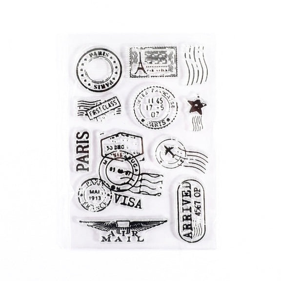 5 PCS Vintage Botanical Arrangement Handbook Clear Silicone Stamp(Vintage Postmark)