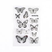 5 PCS Vintage Botanical Arrangement Handbook Clear Silicone Stamp(Butterfly)