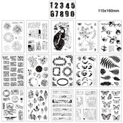 5 PCS Vintage Botanical Arrangement Handbook Clear Silicone Stamp(Vintage Borders)