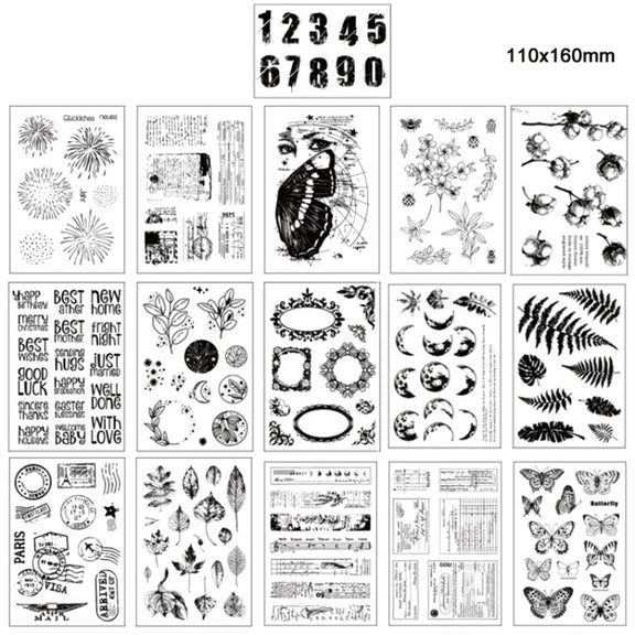 5 PCS Vintage Botanical Arrangement Handbook Clear Silicone Stamp(Vintage Borders)