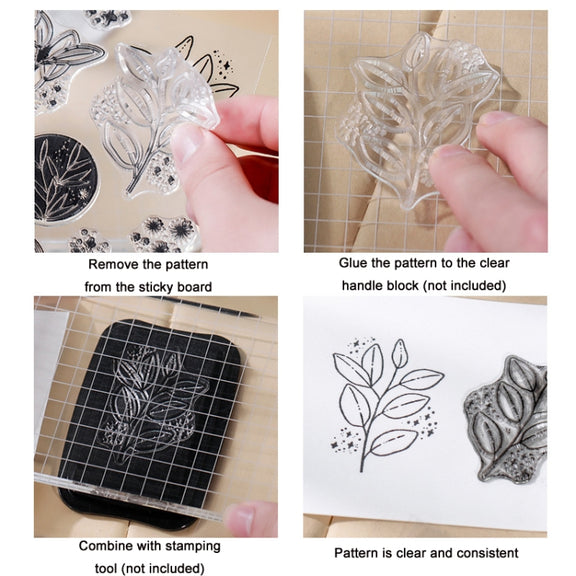 5 PCS Vintage Botanical Arrangement Handbook Clear Silicone Stamp(Vintage Borders)