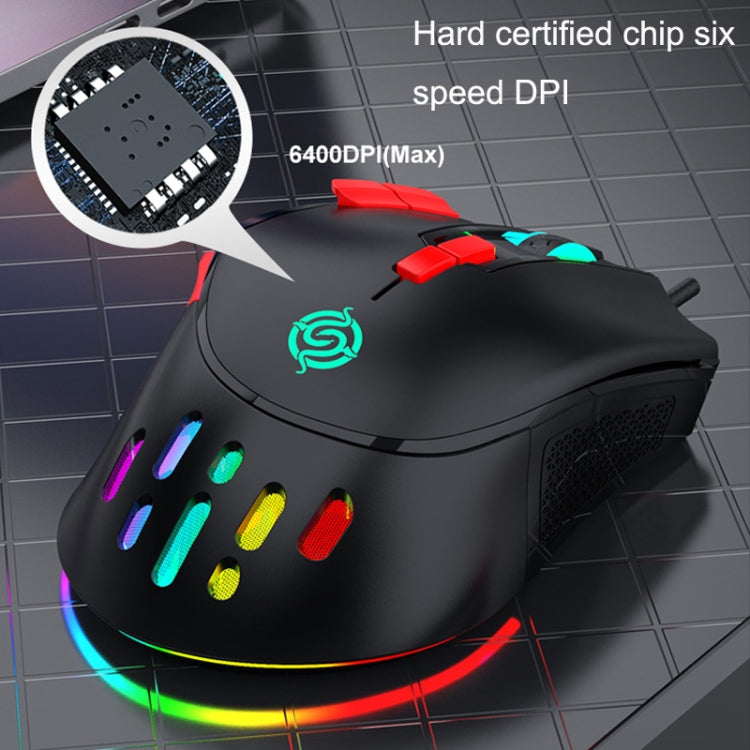 K-Snake Q15 9 Keys RGB Light Effect Wired Mechanical Mouse, Cable Length: 1.5m(White)