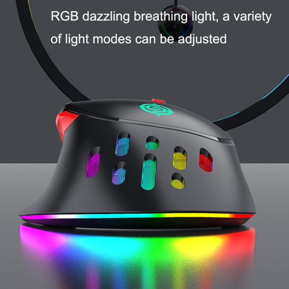 K-Snake Q15 9 Keys RGB Light Effect Wired Mechanical Mouse, Cable Length: 1.5m(Black)